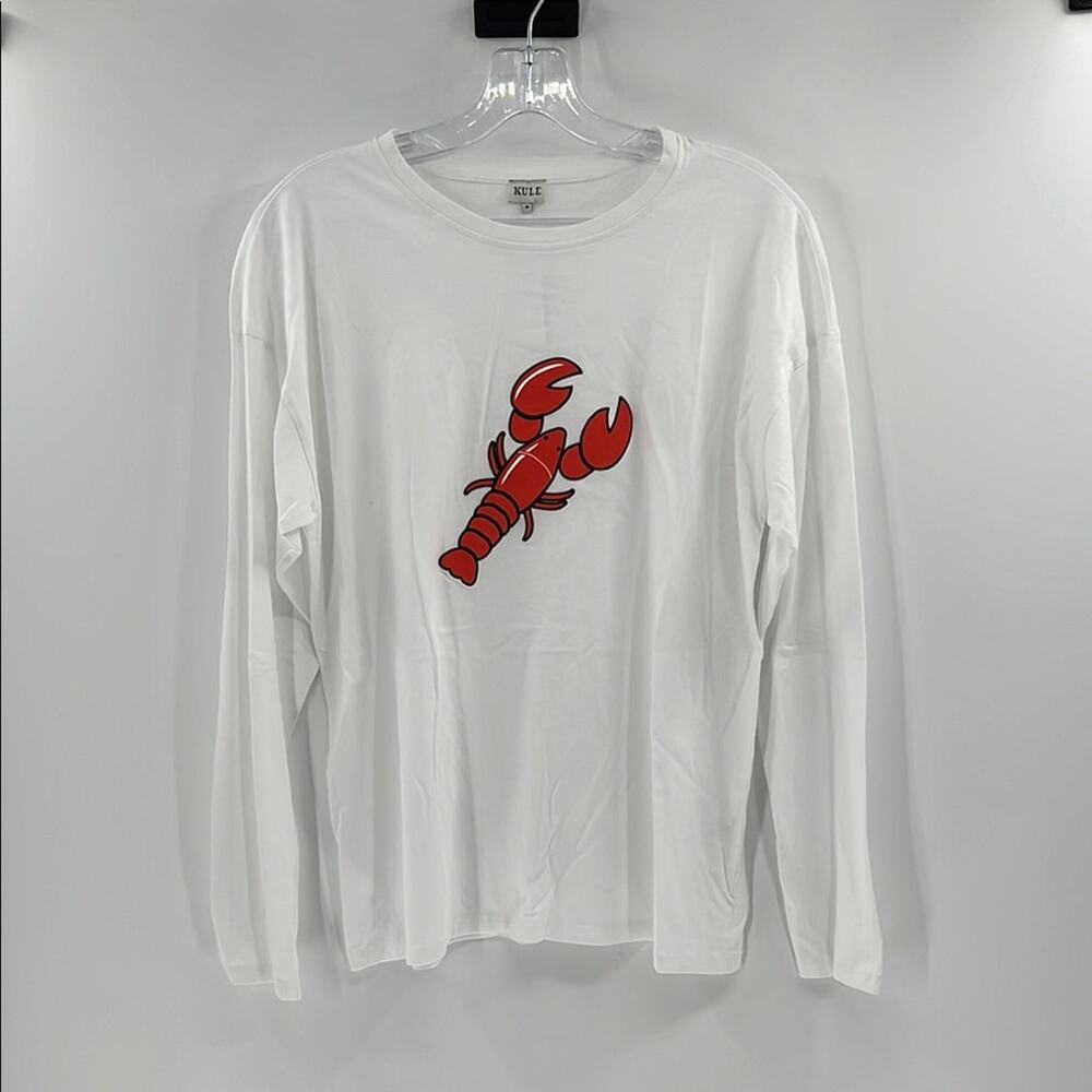 KULE Women's The Boyfriend Long Sleeve Tee - Lobster - Medium - New with tags